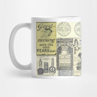 Vintage British Bathroom Product Advertisements Collage Mug